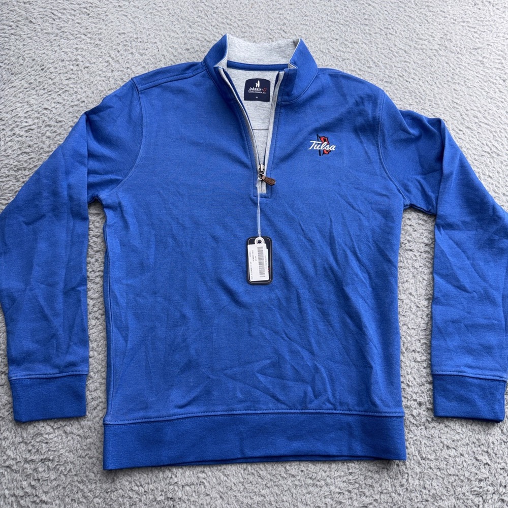 Johnnie O Sully Jr. 1/4 Zip Pullover Boys 10 L/S Tulsa CC Royal Blue Lightweight